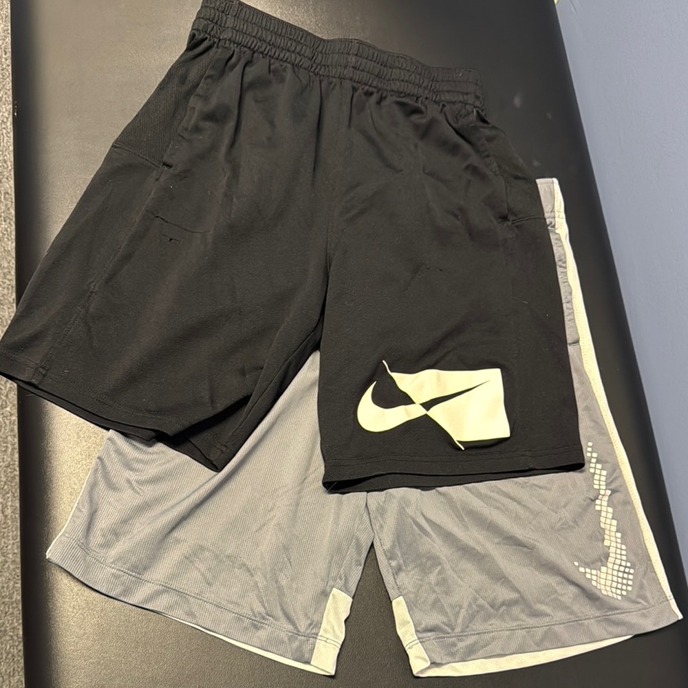 Nike Black and Light Gray Sports Shorts 2 pair
